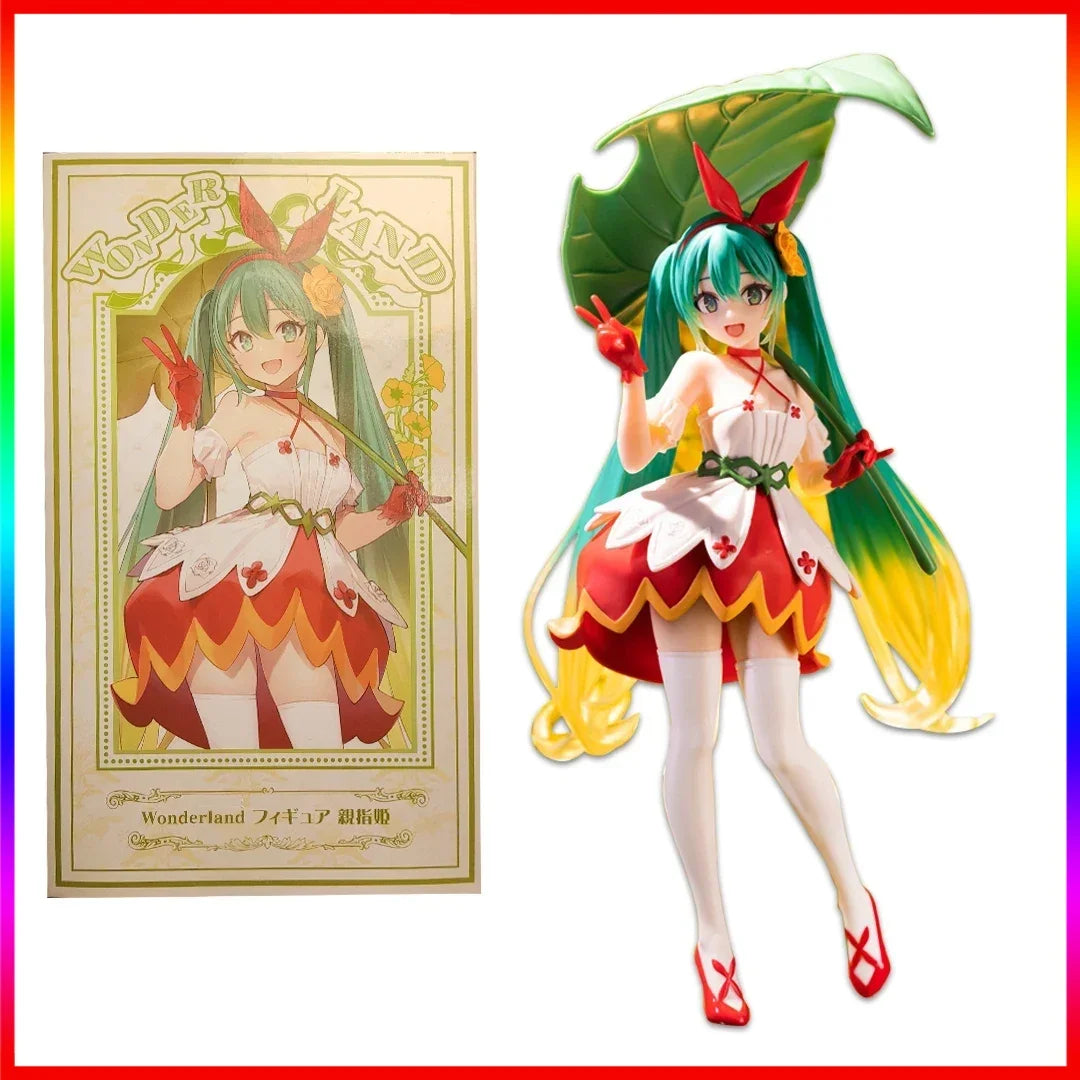 21CM Anime Hatsune Miku Figure Fairy Tale Green Leaves Thumbelina PVC Action Figure Collectible Doll Toy Gift For Fans Cute 21CM Anime Hatsune Miku Figure Fairy Tale Green Leaves Thumbelina PVC Action Figure Collectible Doll Toy Gift For Fans Cute